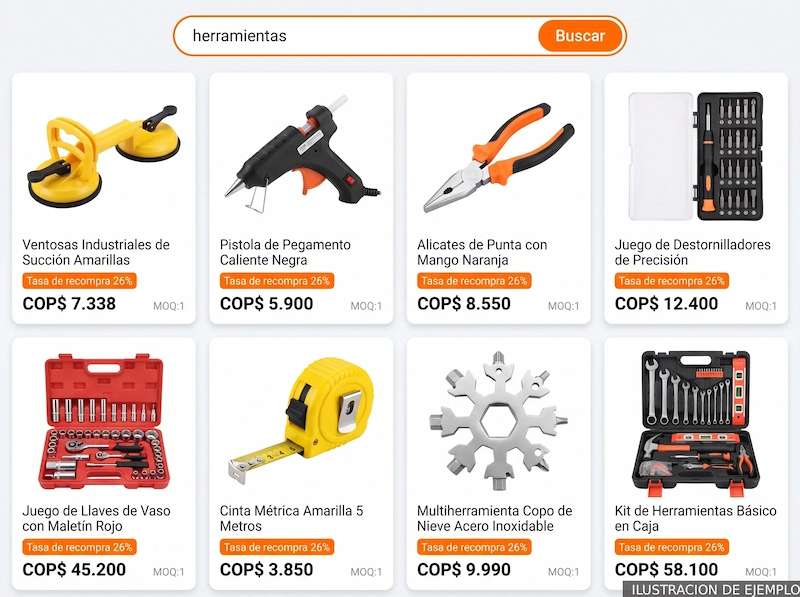 Búsqueda de proveedores y productos en las plataformas 1688 y Alibaba